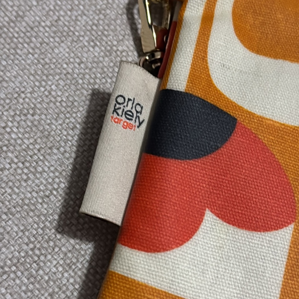 Orla Kiely for Target-Zipper Pouch with Wristlet Strap-Red/Orange/Navy/Cream-GUC - Picture 3 of 14